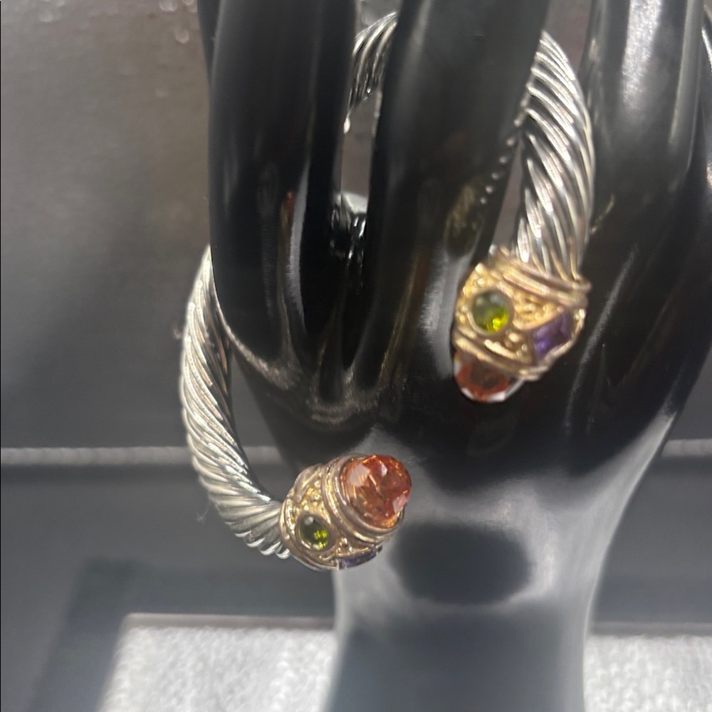 Silver and Gemstone Women's bangles $98.00 Each Citrine With Amethyst & Ruby - Picture 7 of 7